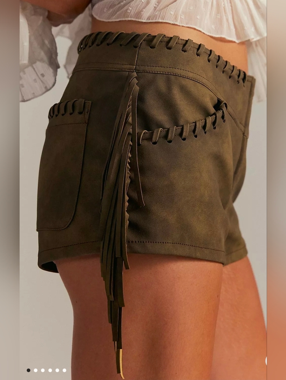 NWT Free People Nova Fringe Brown Shorts Size 4